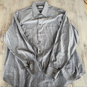 Giorgio Armani Gray  Long Sleeve Button Up Men’s Dress Shirt 43 17 Large